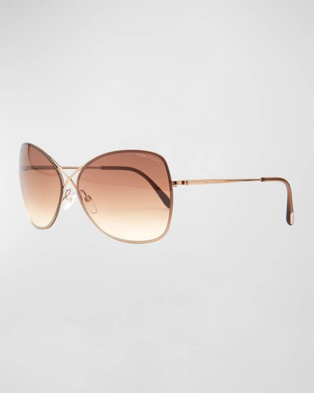 Colette Metal-Frame Butterfly Sunglasses