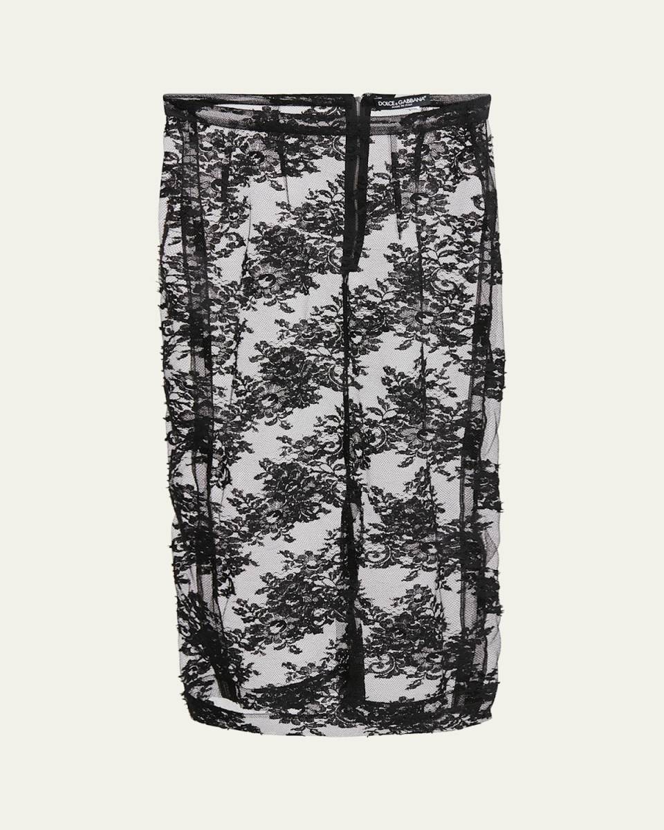 Pizzo Chantilly Lace Midi Skirt
