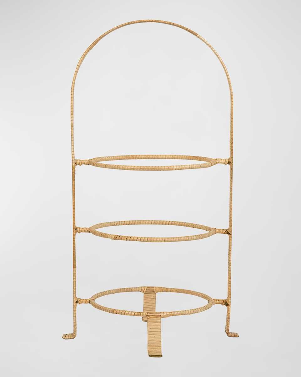 Provence Rattan Triple Tiered Server - Whitewash