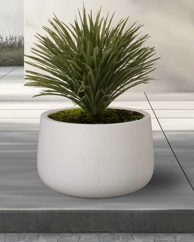 Low Opus Terrazzo White 26" Planter