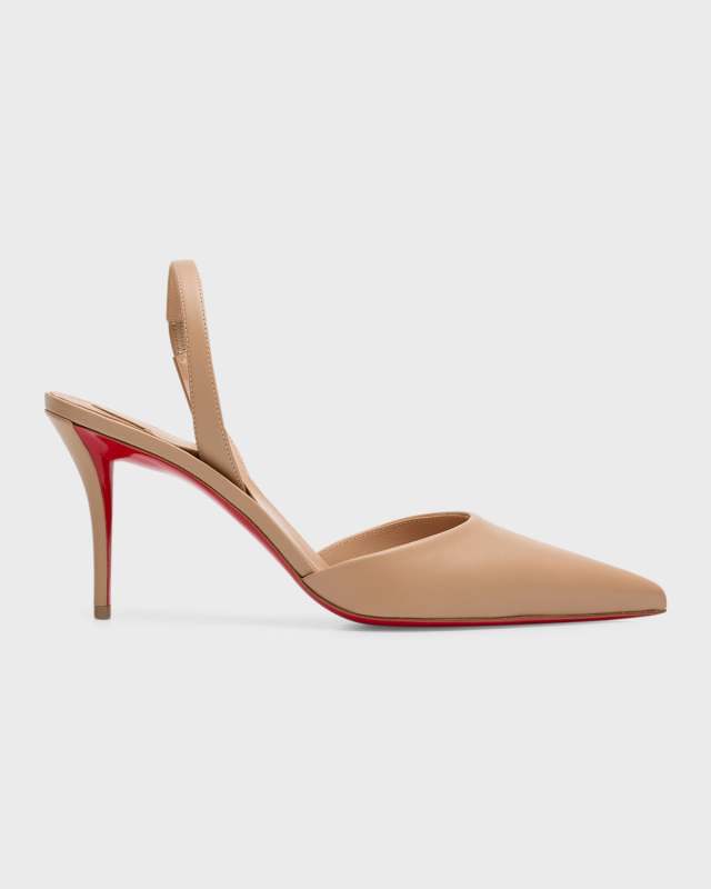 Apostropha Leather Slingback Red Sole Pumps