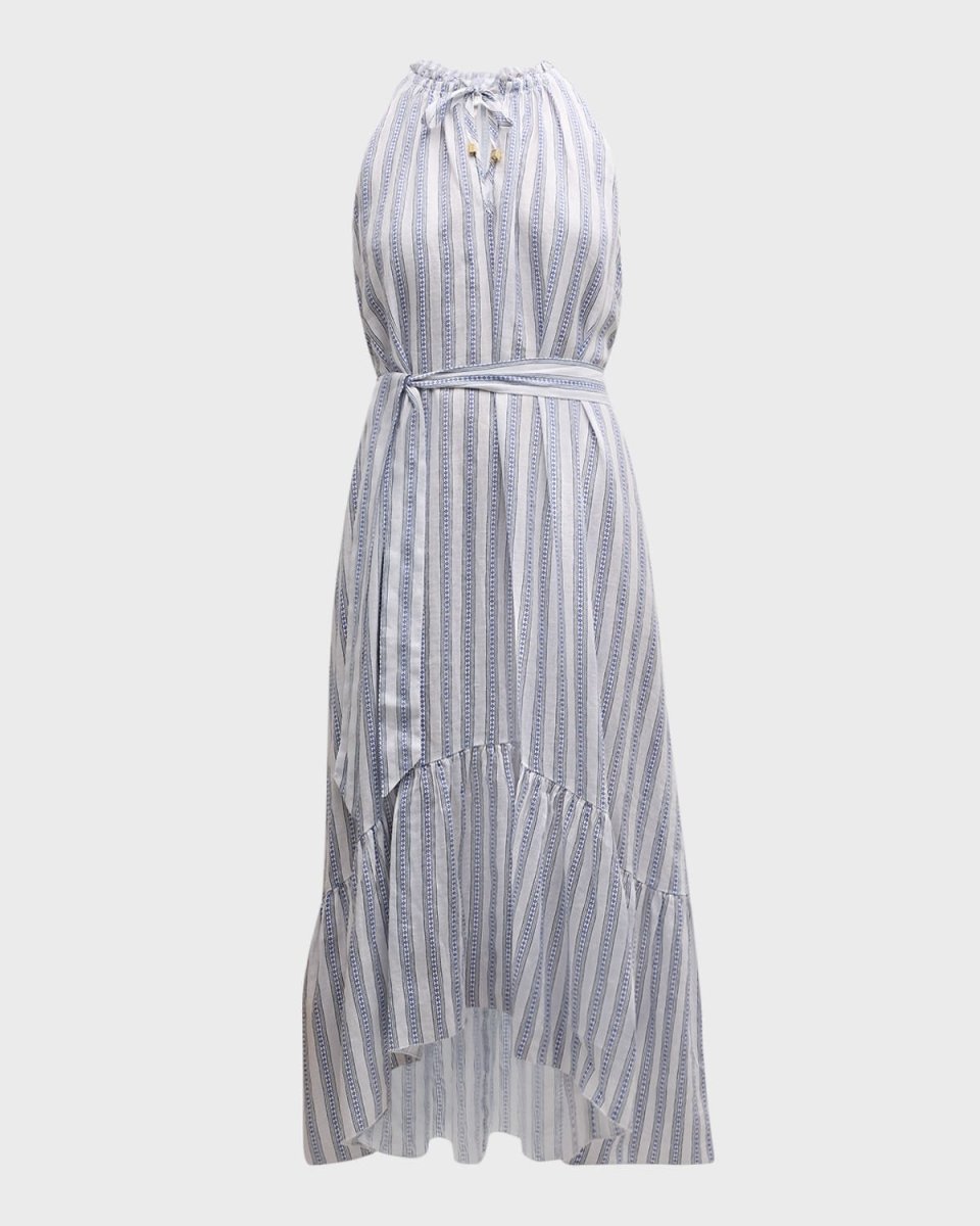Sardinia Frill Belted Midi Dress
