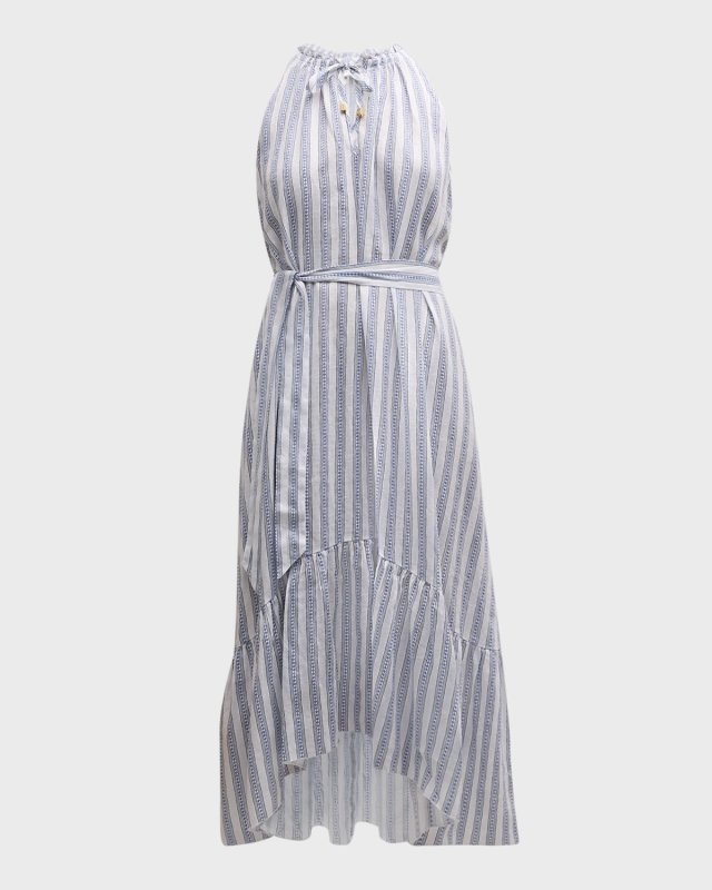Sardinia Frill Belted Midi Dress