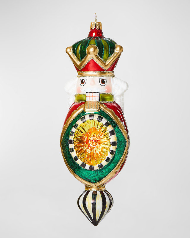 Cozy Nutcracker Reflector Glass Ornament