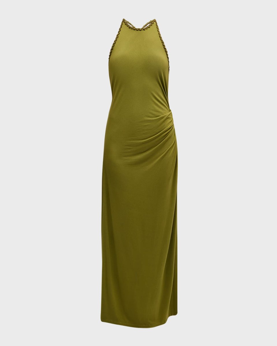 Manilla Contrast Stitch Jersey Maxi Dress