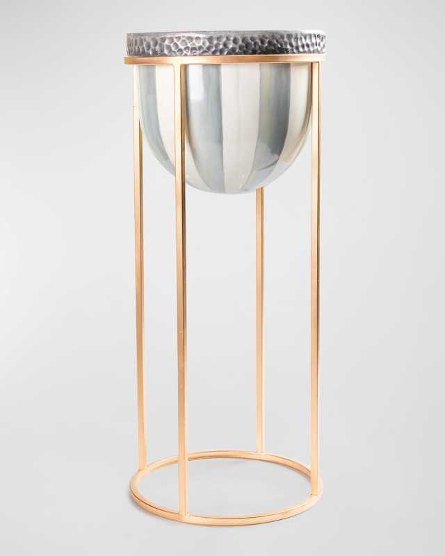 Sterling Stripe Plant Stand, Tall