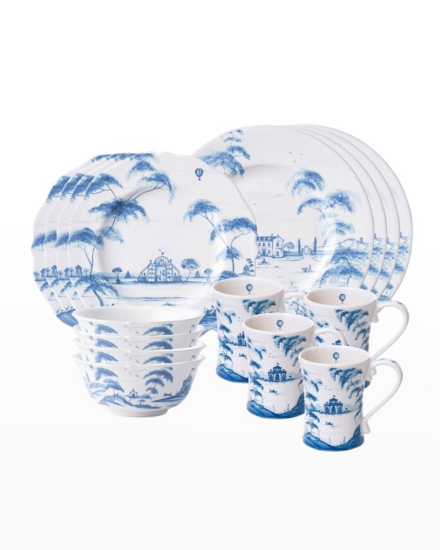 Country Estate 16pc Place Setting - Delft Blue