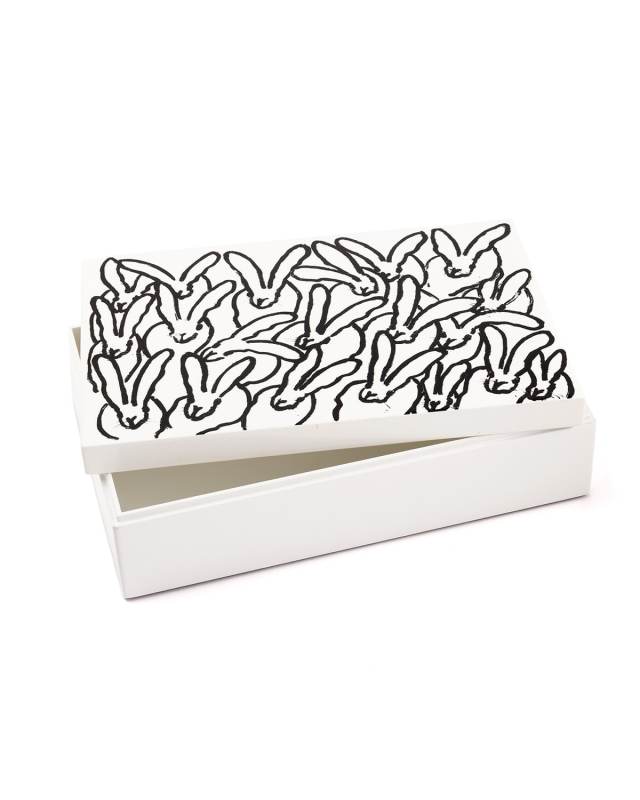 Hutch Treasure Box White with Black Bunnies
