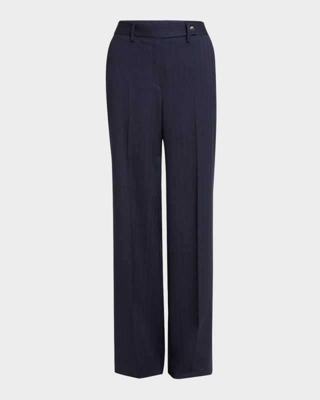 Wide-Leg Wool Trousers