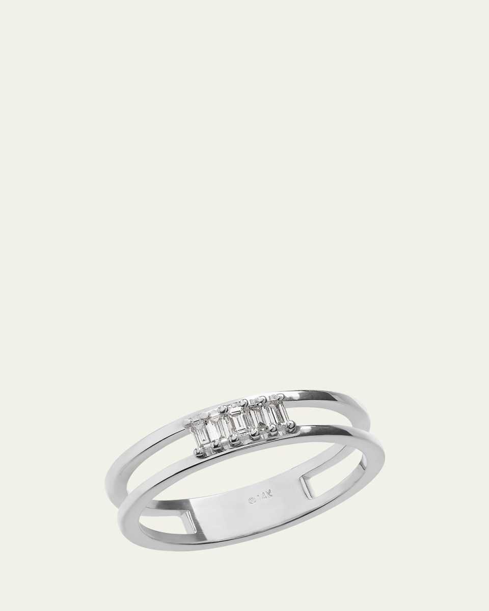 14K Gold Baguette Diamond Double Eternity Band Ring