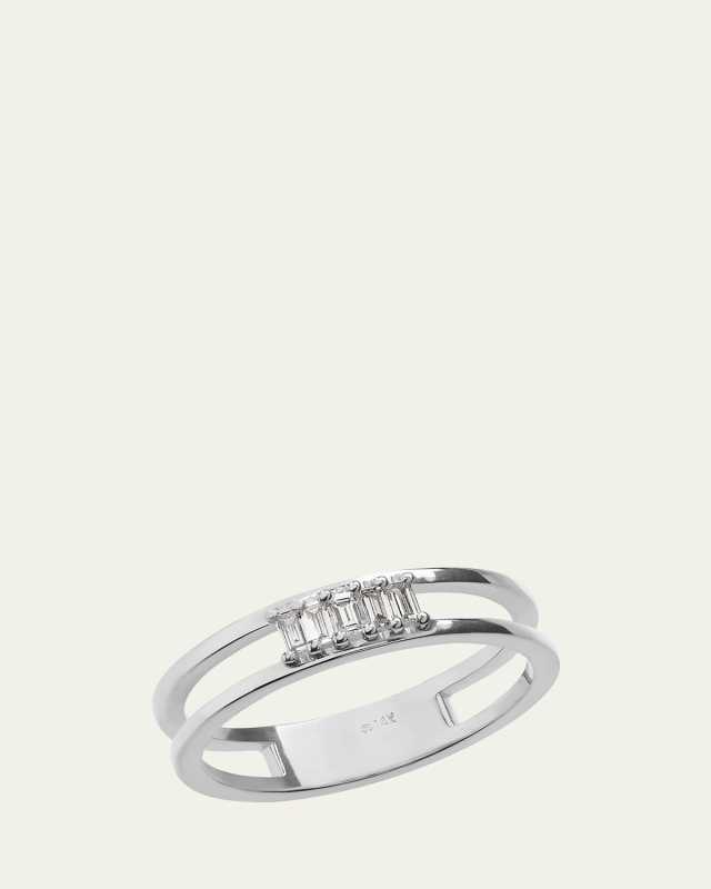 14K Gold Baguette Diamond Double Eternity Band Ring