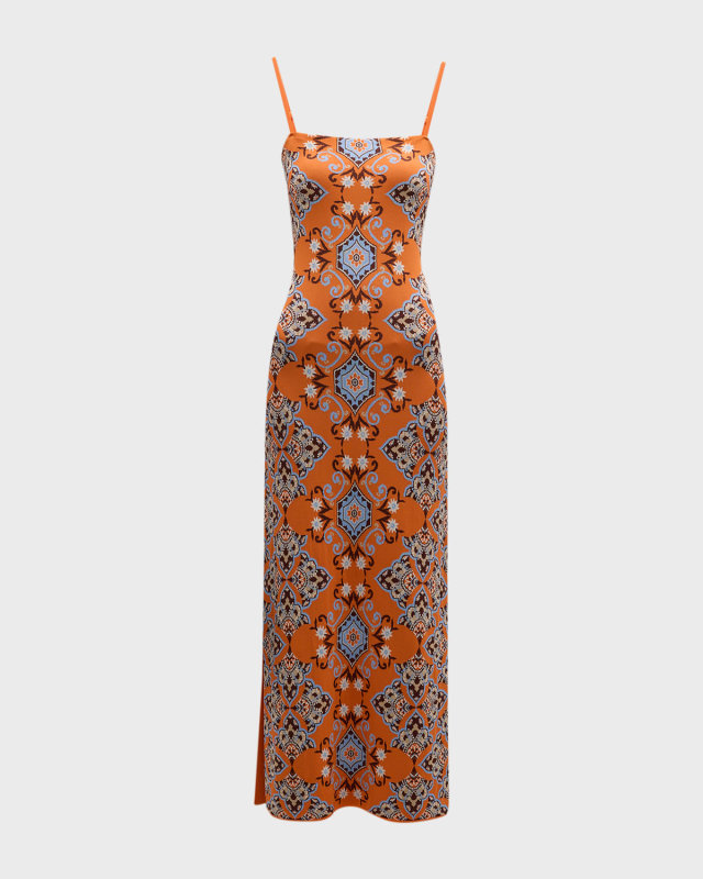 Lena Printed Maxi Column Dress