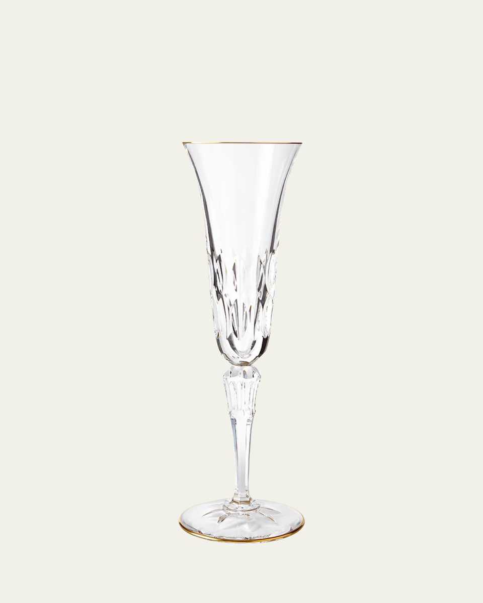 Stella Champagne Flute with Gold Rim