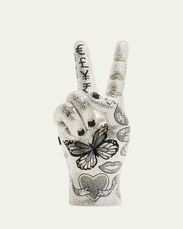 Tattoo Peace Sign Lady Hand Clutch Bag