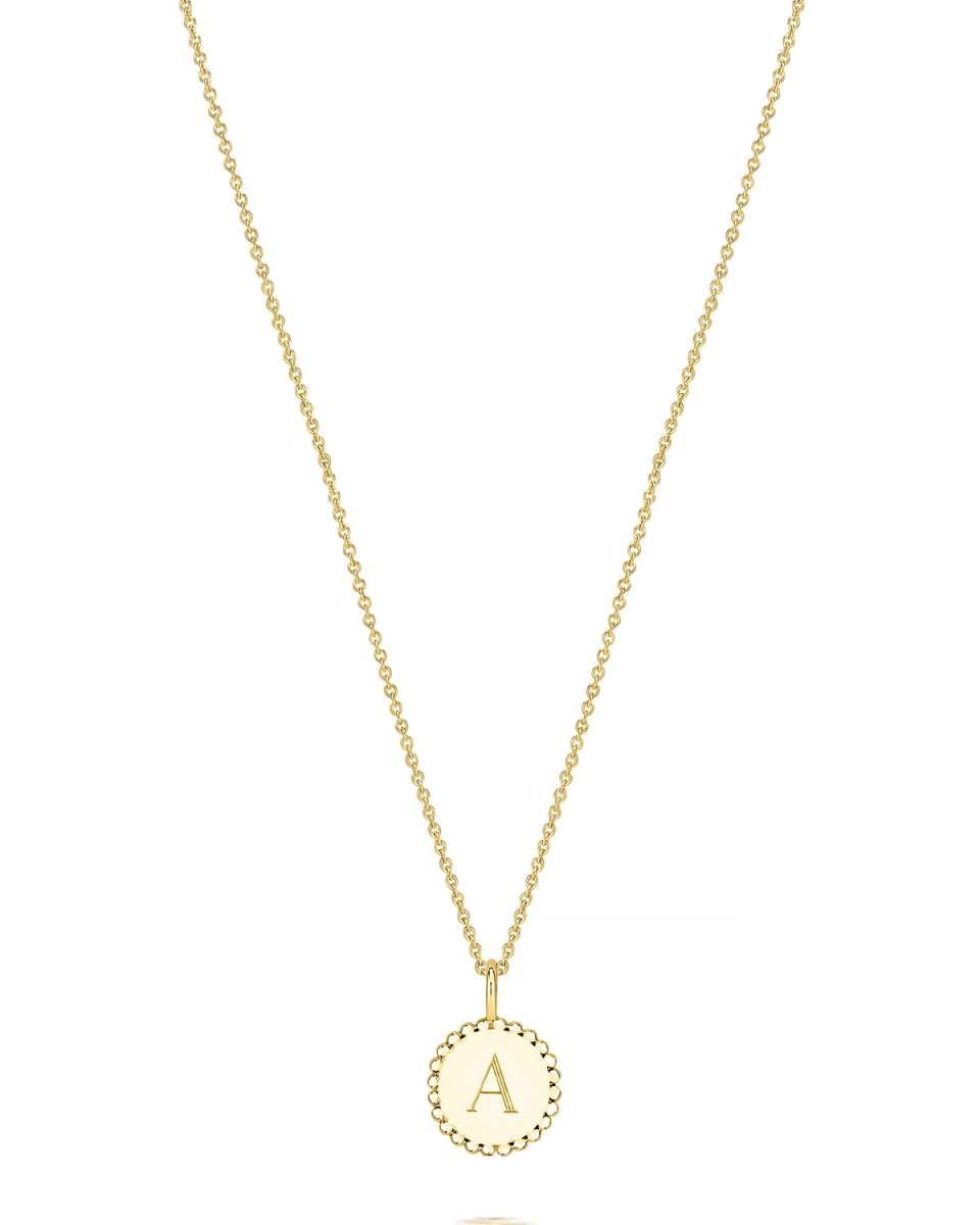Madi 14K Gold Initial Medallion Necklace