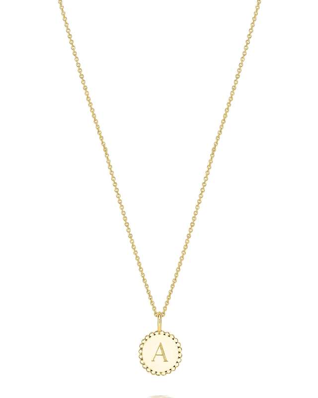 Madi 14K Gold Initial Medallion Necklace