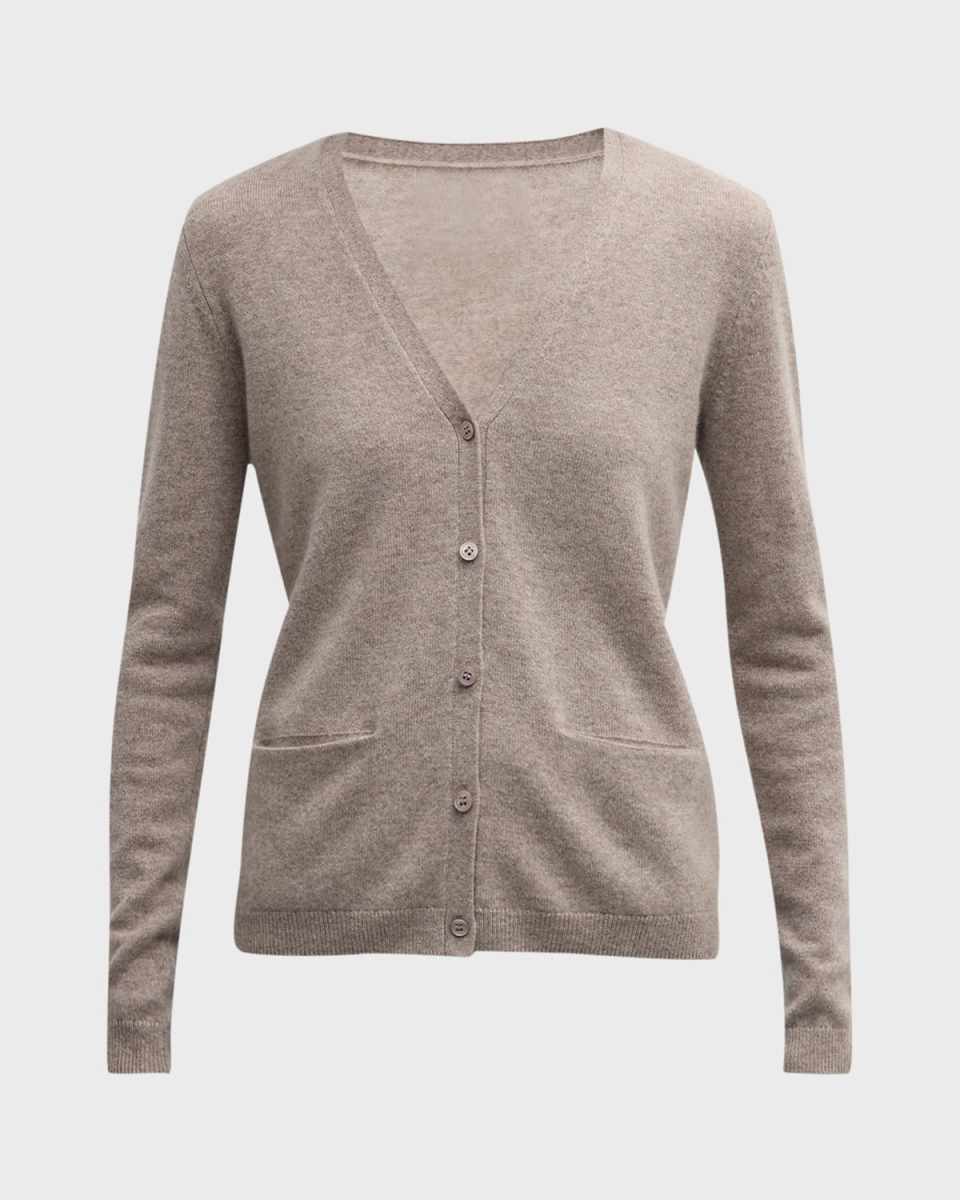Cashmere Basic Button-Front Cardigan
