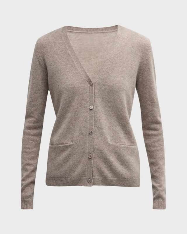 Cashmere Basic Button-Front Cardigan