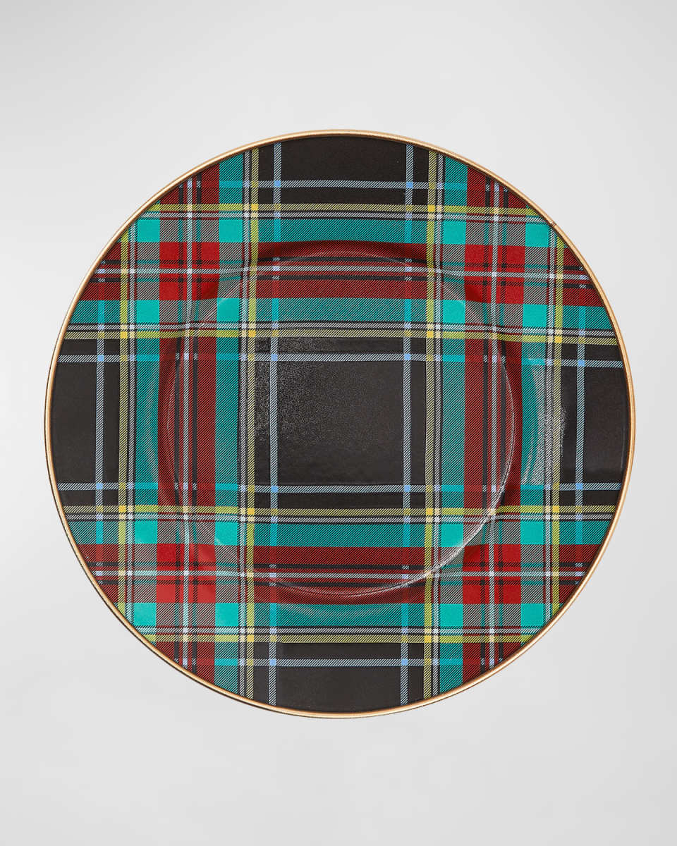 Tartan Black Salad and Dessert Plate