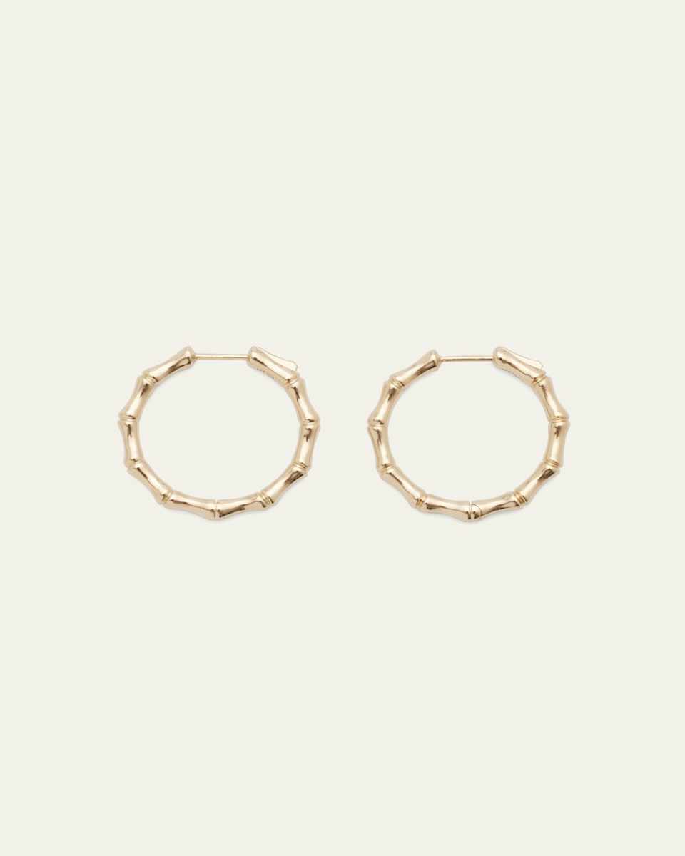 Bamboo Hoops in 18k Gold