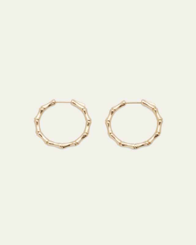 Bamboo Hoops in 18k Gold