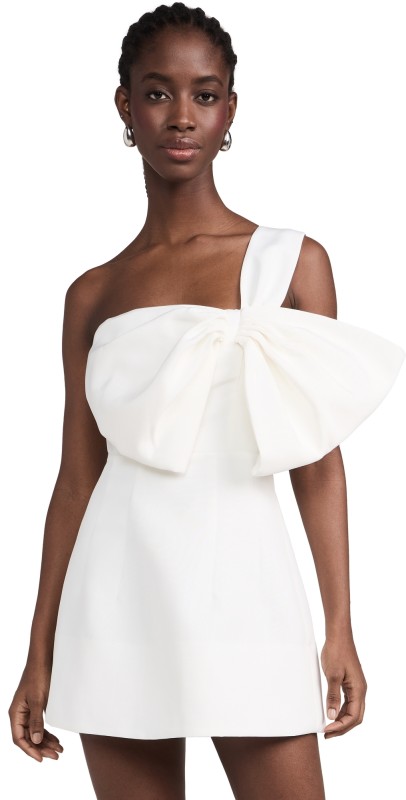 BARDOT Bella Bow Mini Dress Orchid Wht