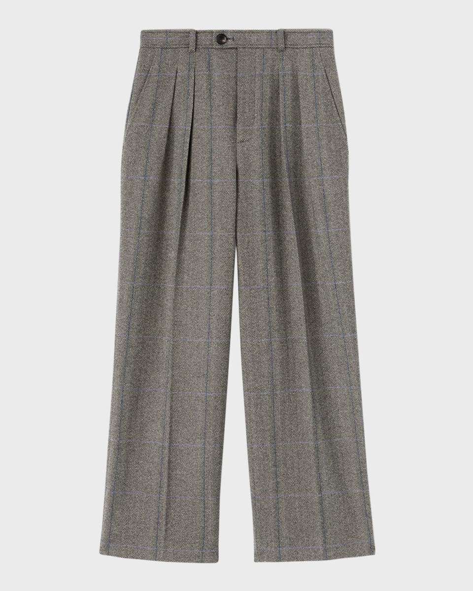 Yurik Cheviot Cashmere Overcheck Trousers