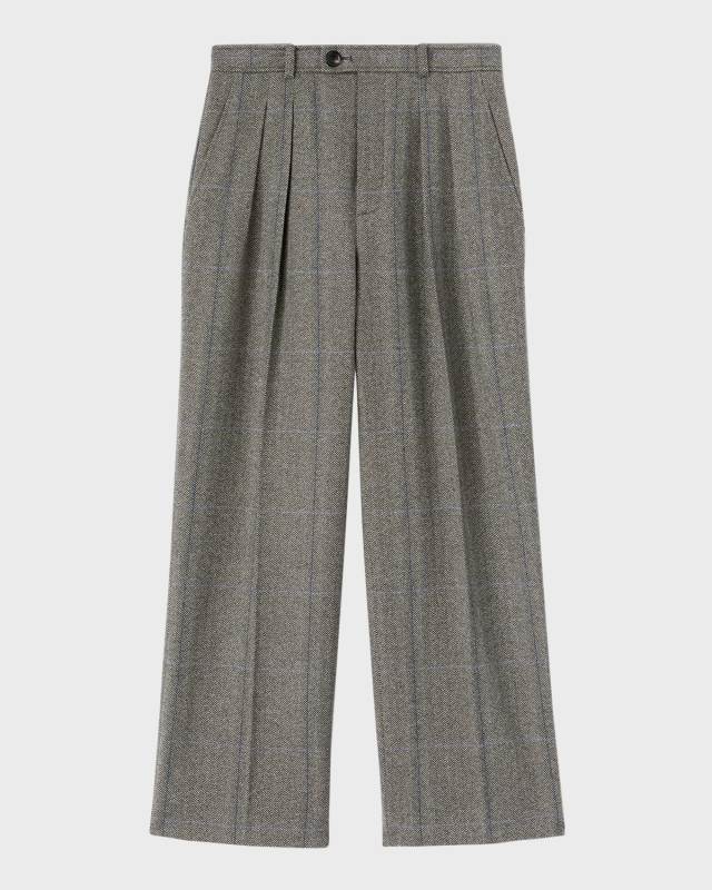 Yurik Cheviot Cashmere Overcheck Trousers
