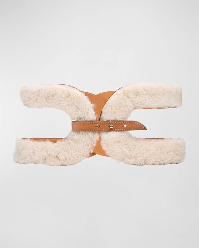 La Délicieuse Shearling & Leather Belt