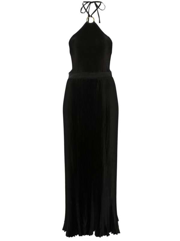 Cheri plissé maxi dress