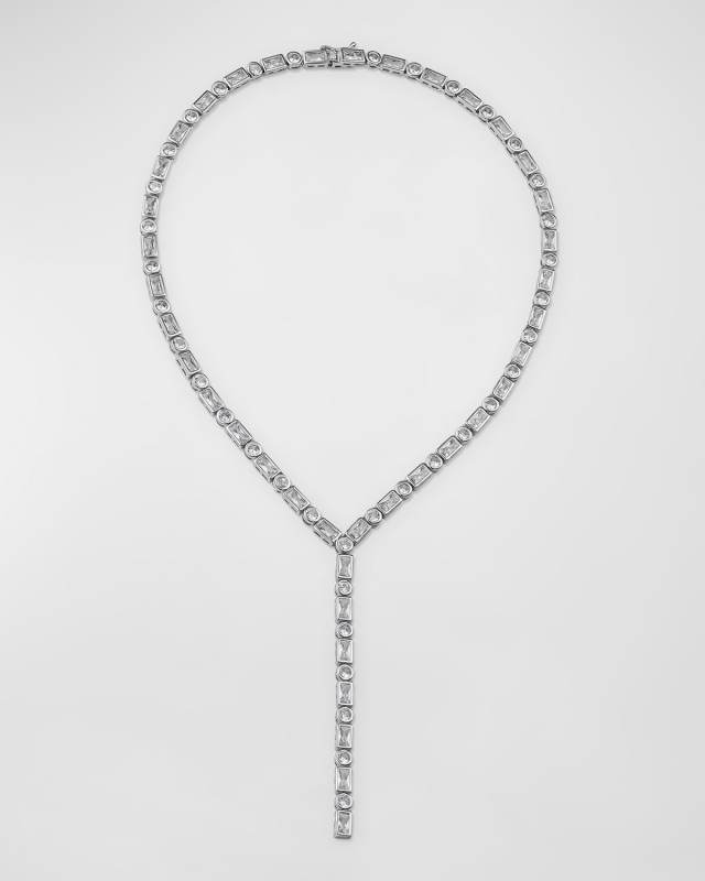 Mixed-Cut Bezel Cubic Zirconia Y Necklace