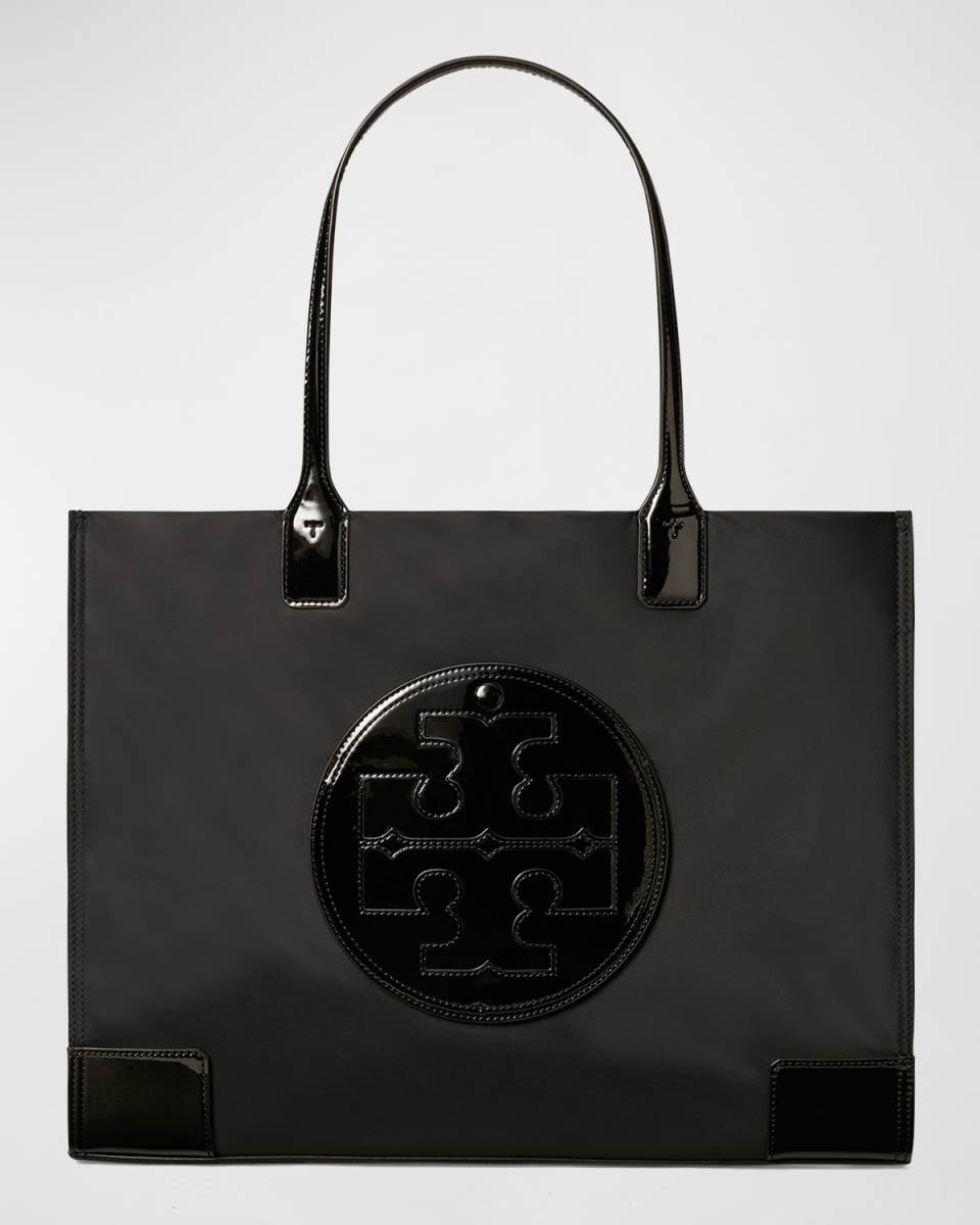 Ella Patent Recycled Nylon Tote Bag