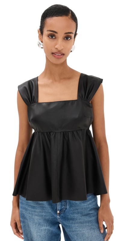 By Malene Birger Marcie Leather Top Black