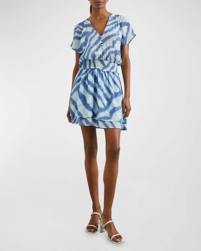 Karla Watercolor Striped Mini Dress