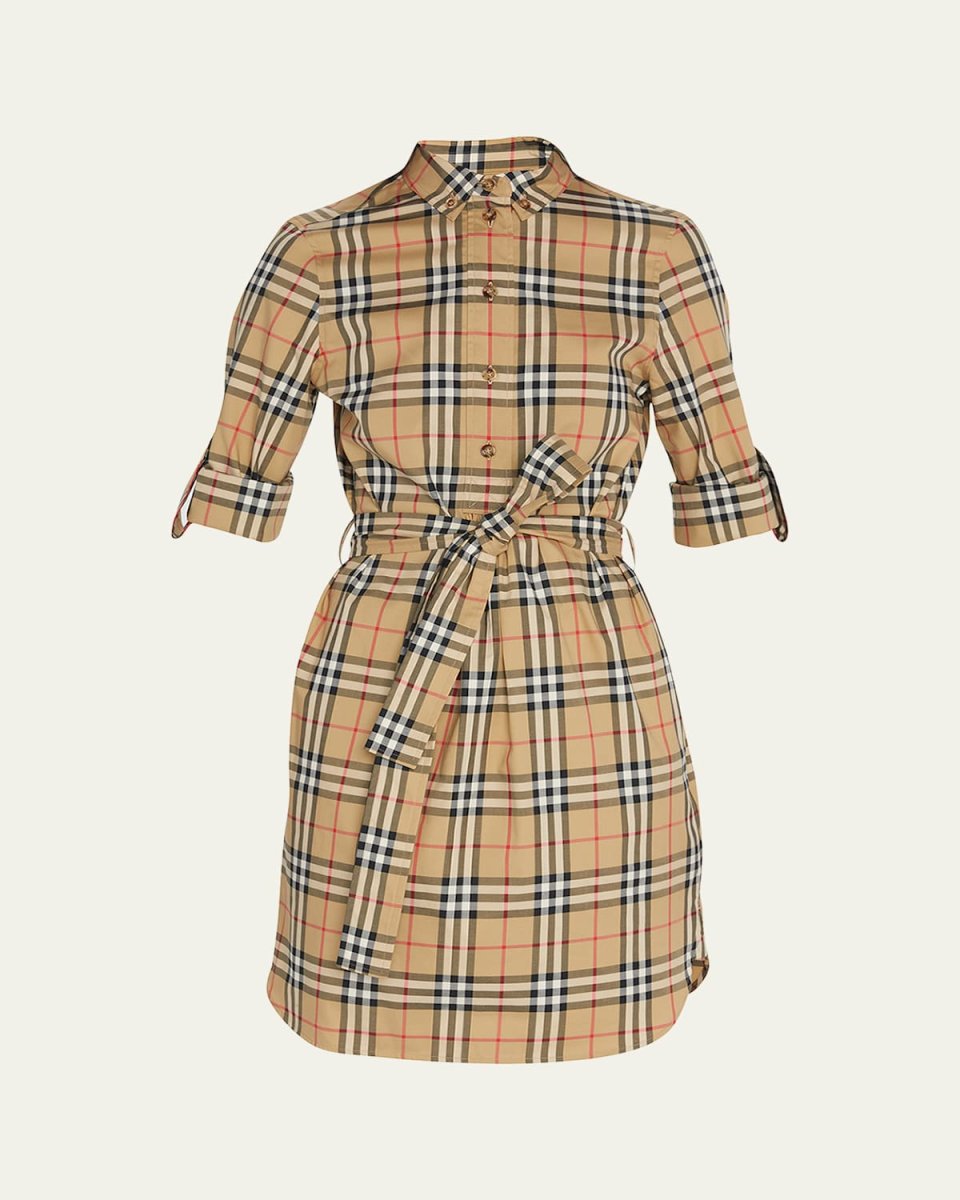 Giovanna Vintage-Checked Cotton Shirtdress