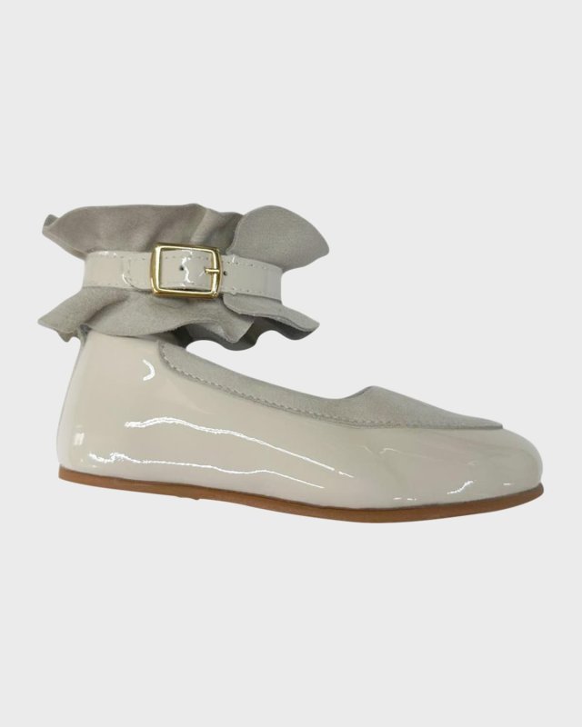 Girl's Zina Ruffled Leather Loafers, Size 8-13