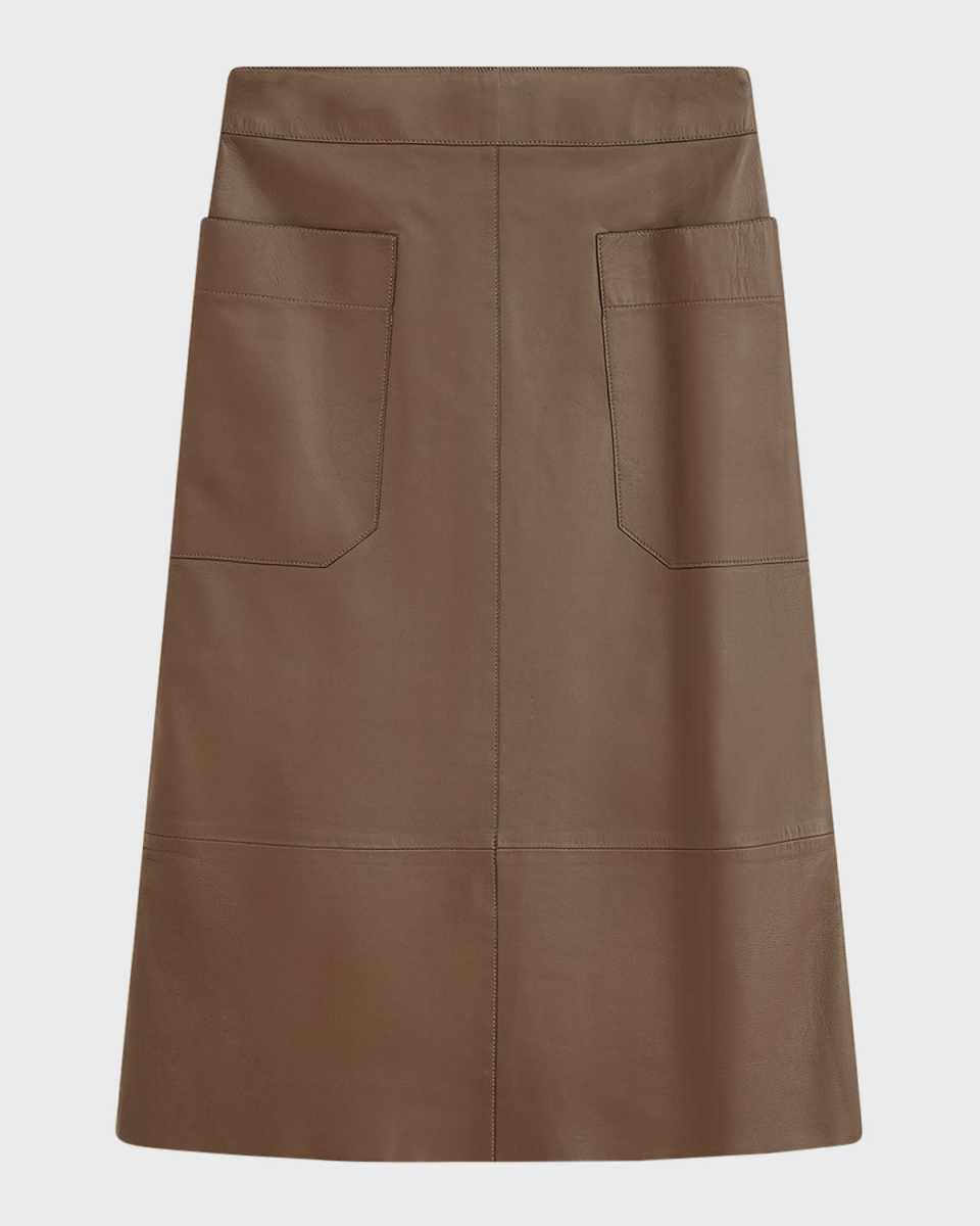 Blomfield Nappa Leather Midi Skirt