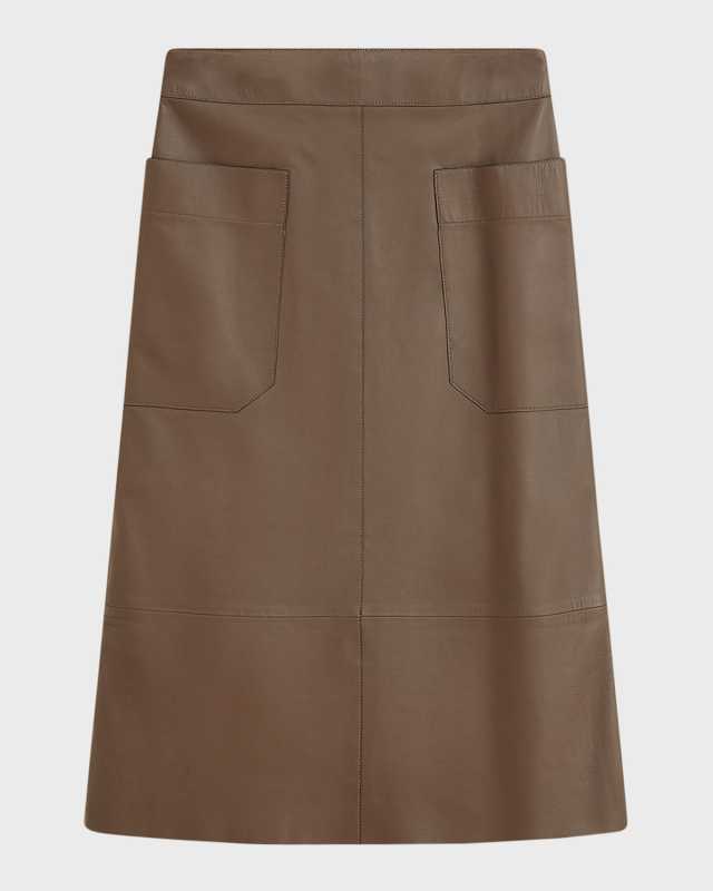 Blomfield Nappa Leather Midi Skirt