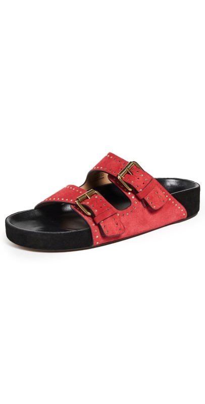 Isabel Marant Lennyo Slides Scarlet Red