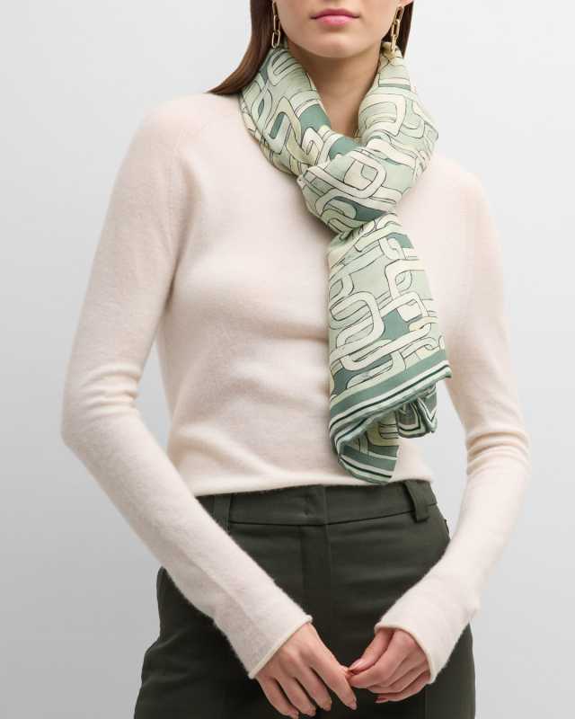 Chains Cashmere & Silk Scarf