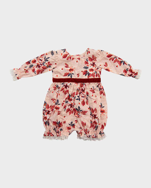 Girl's Autumn Love Bubble Romper, Size Newborn-12