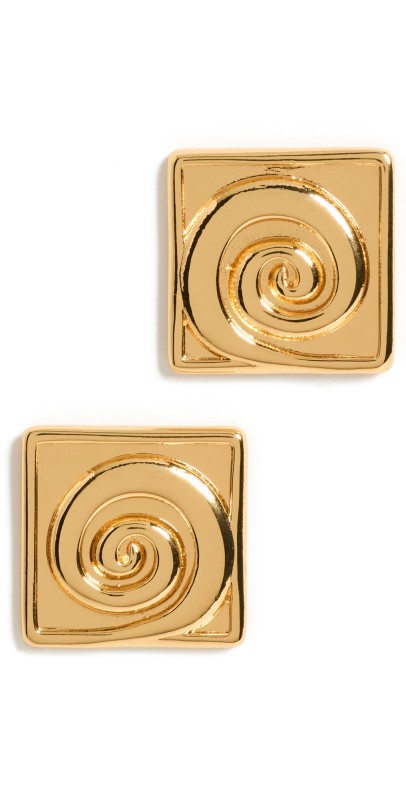 Anni Lu Swirly Square Earrings Gold