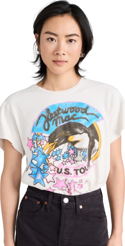 MADEWORN ROCK Fleetwood Mac Tee Vintage White