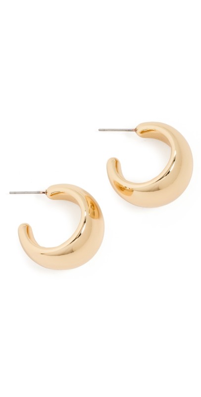 Argento Vivo Tapered Hoops Gold