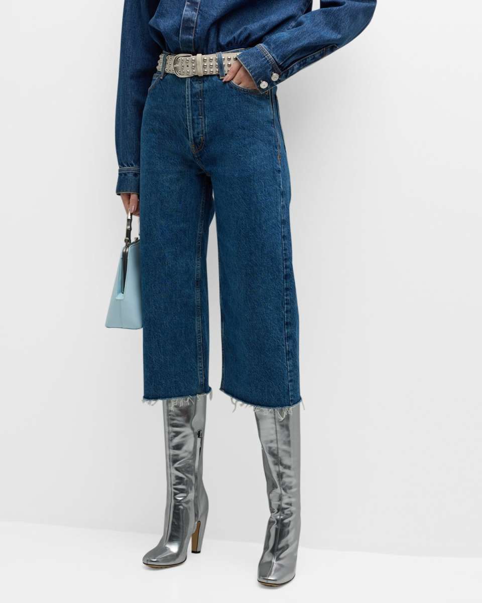 High-Rise Easy Capri Jeans