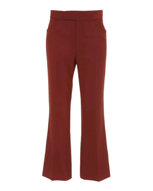 Wide Cropped Flare Trouser