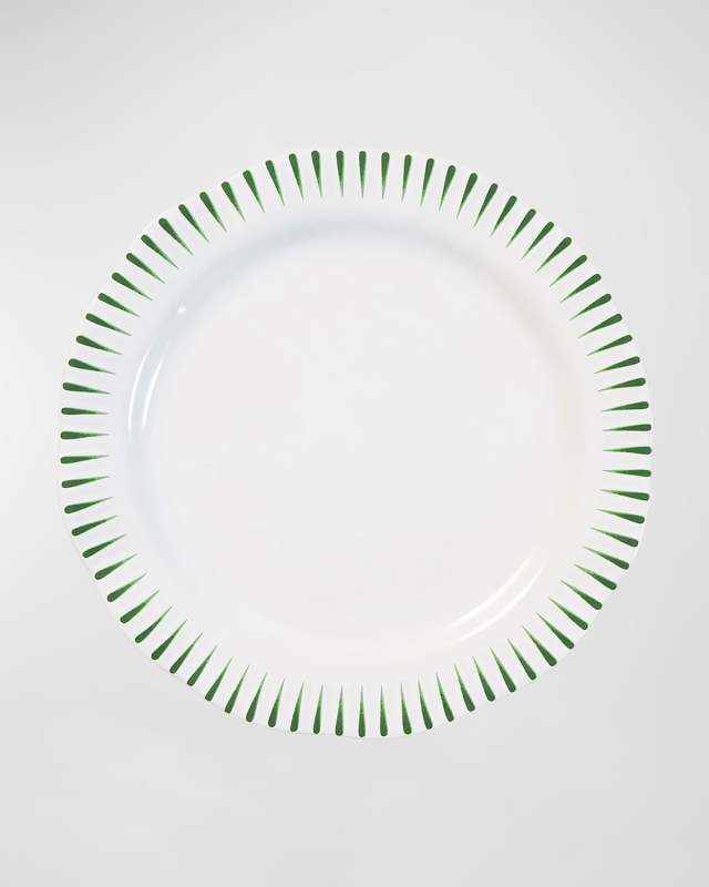 Sitio Stripe Dinner Plate, Basil