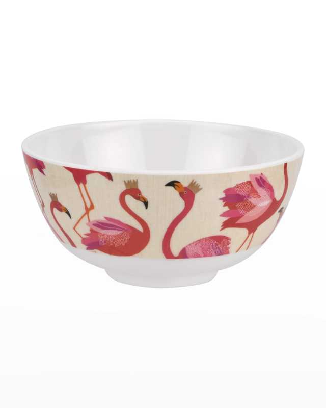 Flamingo Melamine Bowls, Set of 4