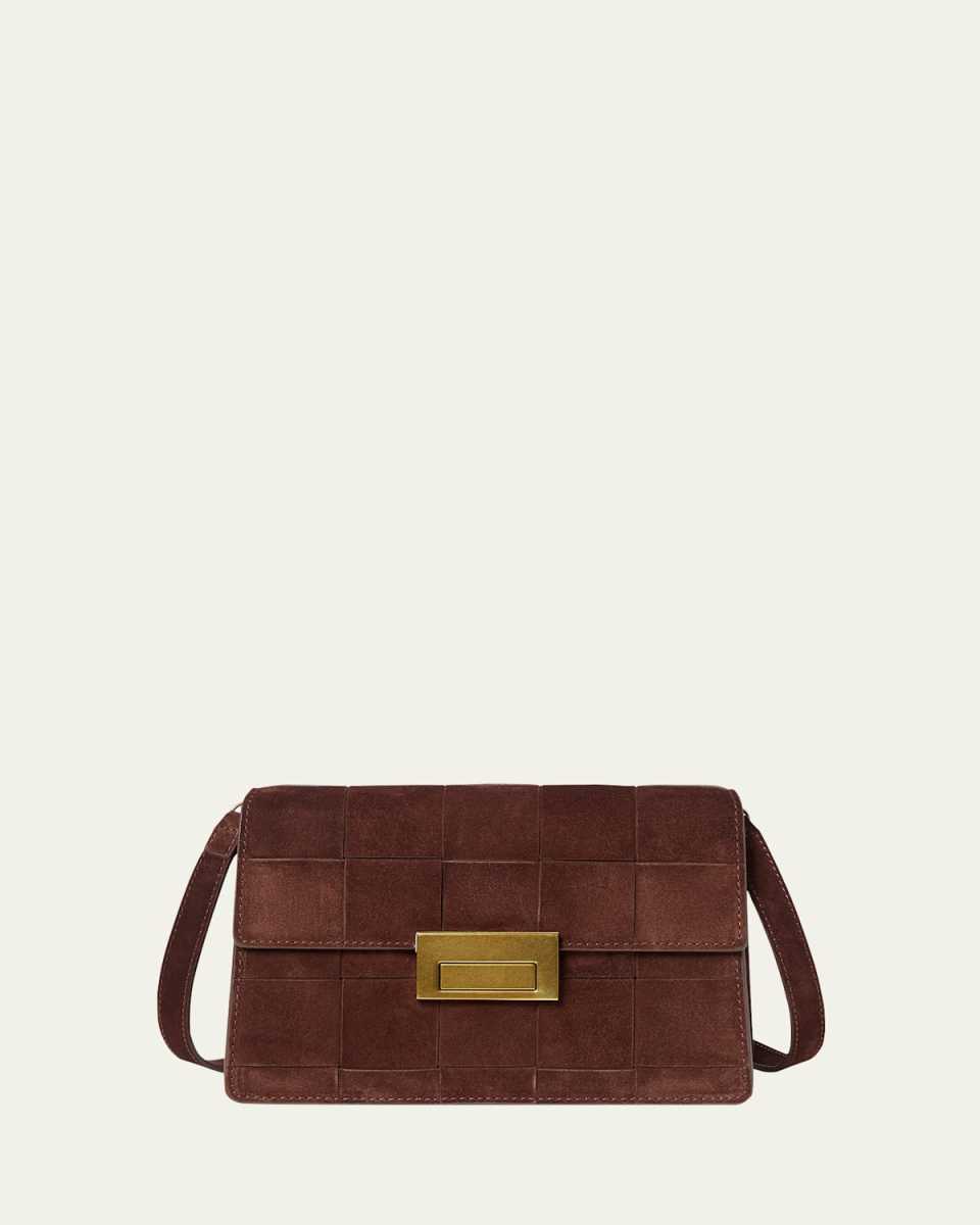 Delphine Woven Suede Crossbody Bag