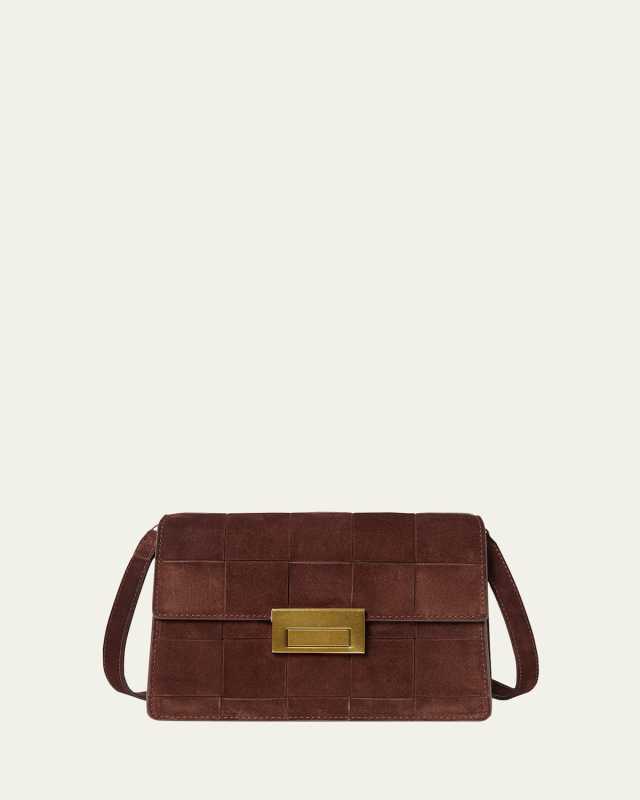Delphine Woven Suede Crossbody Bag